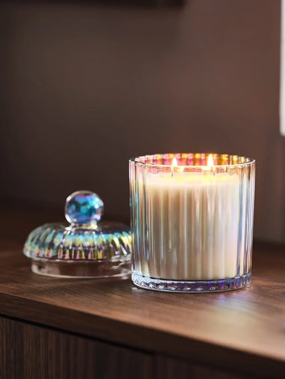 Iridescent Glass Jar Candle - Mother-of-Pearl